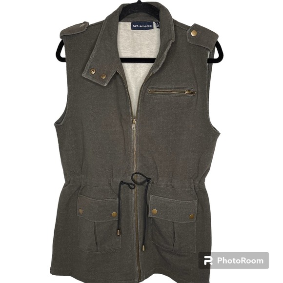 525 America Brown full zip military‎ style vest Size medium - Picture 1 of 7